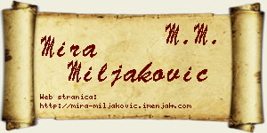 Mira Miljaković vizit kartica